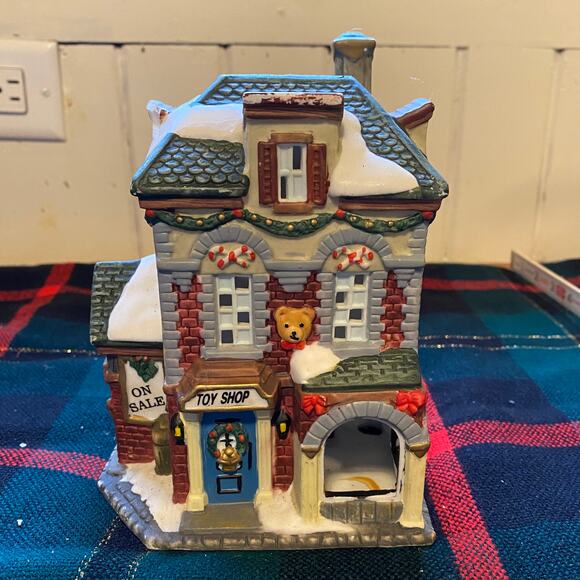 TOY SHOP Bisque China Christmas Village Building - Picture 7 of 11